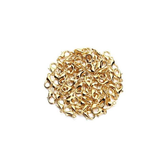 50pcs Gold Tone Lobster Clasps 6 x 12mm (#3010158)