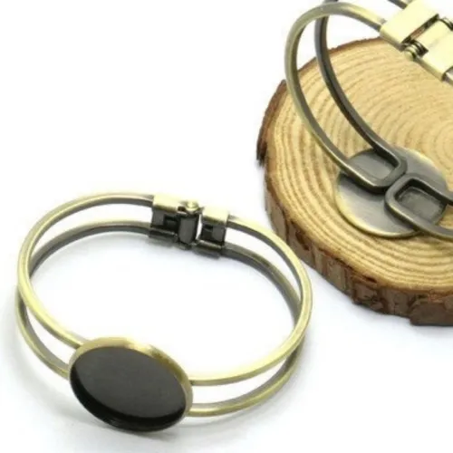 10pcs 25mm Antique Bronze round setting Blank Bracelet Cuff, bracelet blanks, Bezel Bracelet Blank, Bracelet Tray, Bezel Cuff