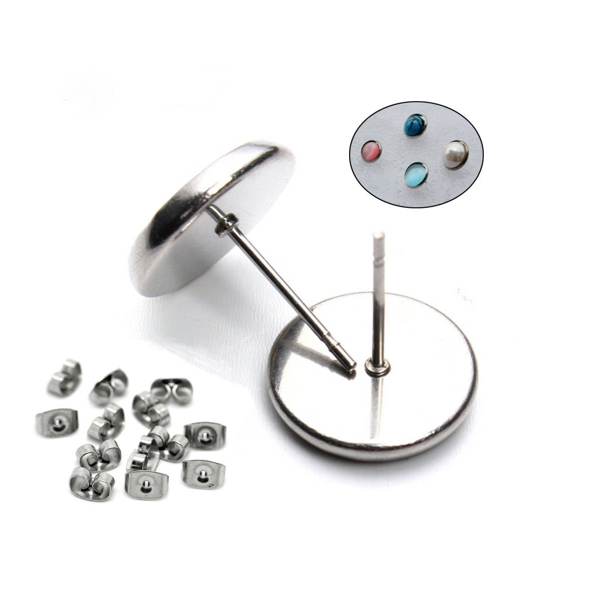 50pcs 6mm 8mm 10mm 12mm 14mm 16mm 18mm 316L Stainless Steel Round bezel