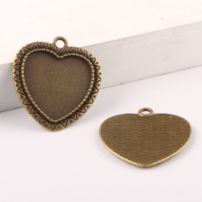 10pcs/lot (glass size 25mm) Antique Bronze or Antique Silver Cameo Cabochon Base Setting Charm Pendant