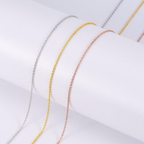 925 Silver Jewelry 1.2mm O Shape Chain Sweater Necklace 40cm/45cm