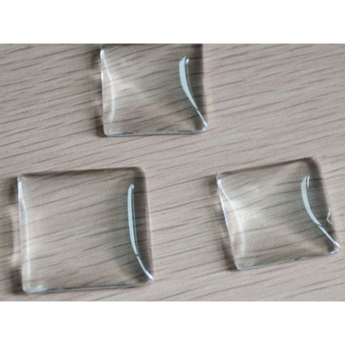 100pcs 15mm Square Crystal Clear Glass Cabochon clear glass tiles (3010376)