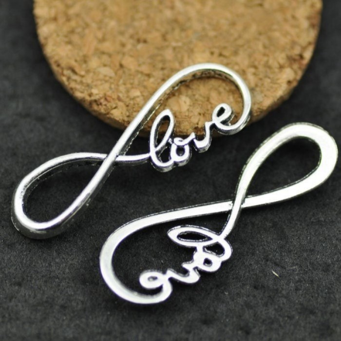 10pcs Antique silver Love infinity symbol Charms Pendants Findings (#3010038)