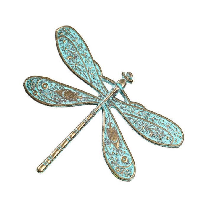 10PCS Dragonfly pendant , Nature Necklace,Verdigris Patina Brass Dragonfly pendant