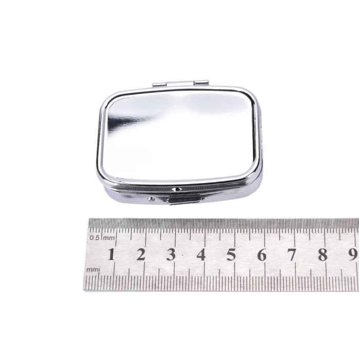 large Portable Rectangle Container Storage Case Travel Metal Pill Box, blank cover for customization, Lot Of 10pcs,55*40*15mm