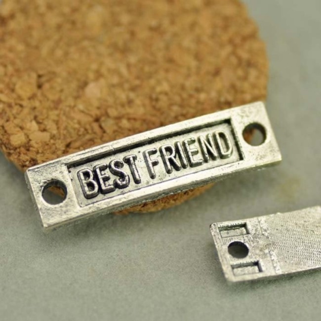 10pcs Antique silver "Best Friend" Link connector Letter plate(#3010086)