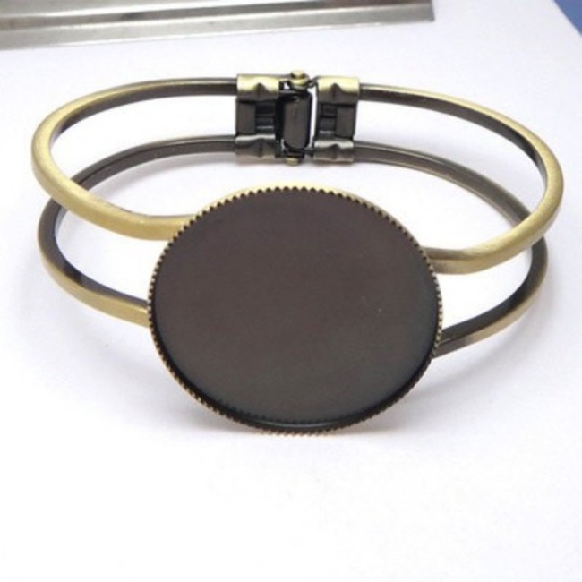 10pcs 25mm 30mm Antique Bronze round setting Blank Bracelet Cuff, bracelet blanks, Bezel Bracelet Blank, Bracelet Tray, Bezel Cuff (3010404)