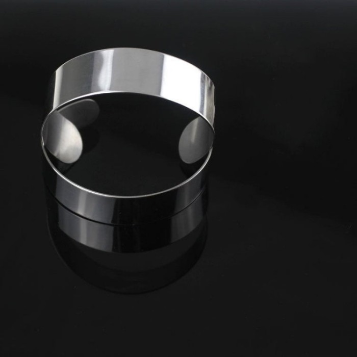 50 304 Stainless Steel Open Cuff Bangle, C Shape Cuff Silver Color Open Bracelet , Adjustable Cuff Bracelet,Leather bracelet accessories
