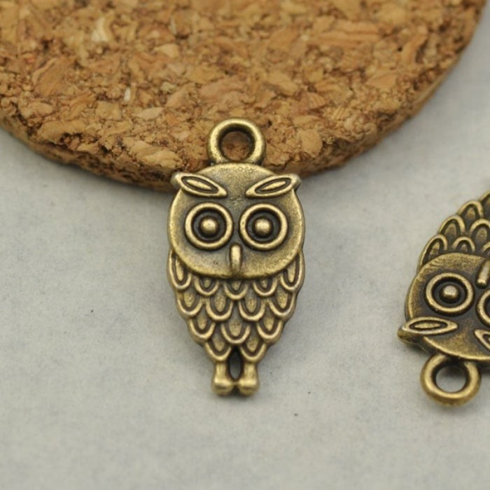 10pcs Antique Bronze Antique silver Owl Charms Pendants Findings (#3010072)