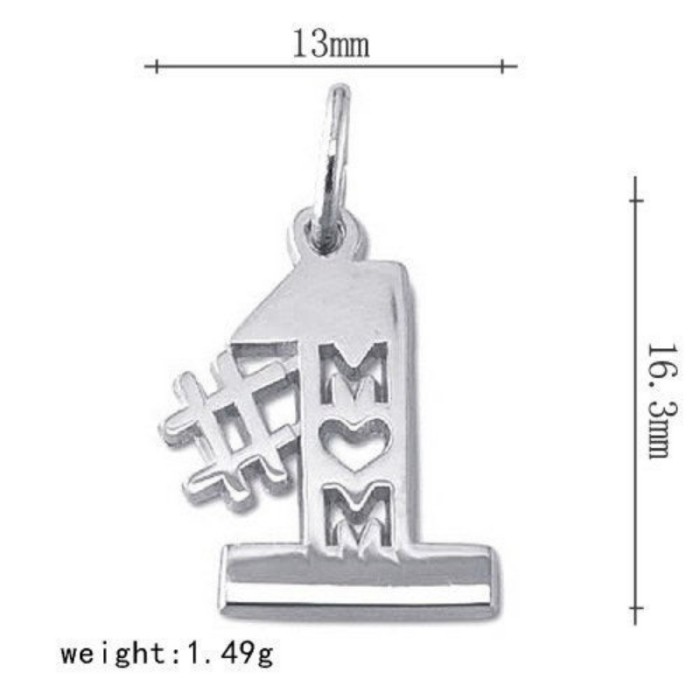 20pcs Antique Tibetan Silver Tone, No.1 MOM Mother's day Charms Pendants Findings