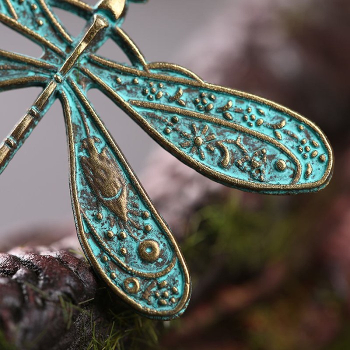 10PCS Dragonfly pendant , Nature Necklace,Verdigris Patina Brass Dragonfly pendant