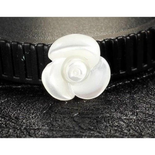 6pcs 10mm White natural mother of pearl Flower shell beads, Flower shaped shell beads, MOP charm, Natural shell charm, side drilled holes