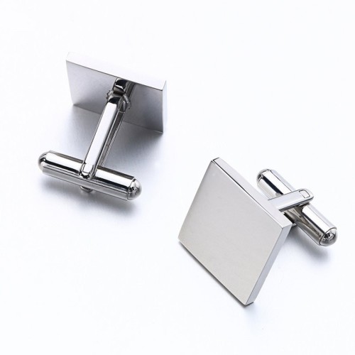 Titanium steel cufflinks blank-Square plane 16mm cufflinks, cufflink base, Cufflinks Bezel Setting,DIY Jewelry,custom cufflinks