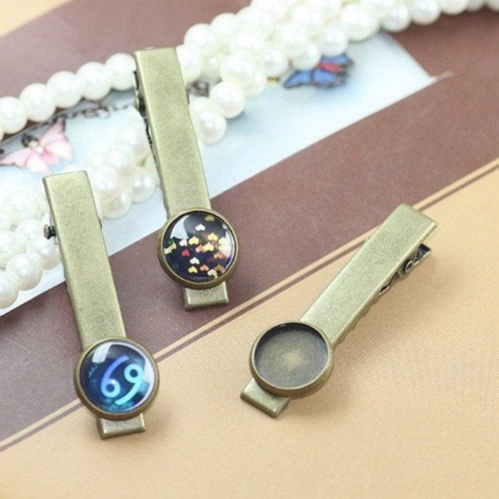 10PCS Alligator Clips Hair Clip Blanks Hair Clips with 16mm bezel tray, Hair Accessory Pins fits 16mm round cabochons in bezel tray