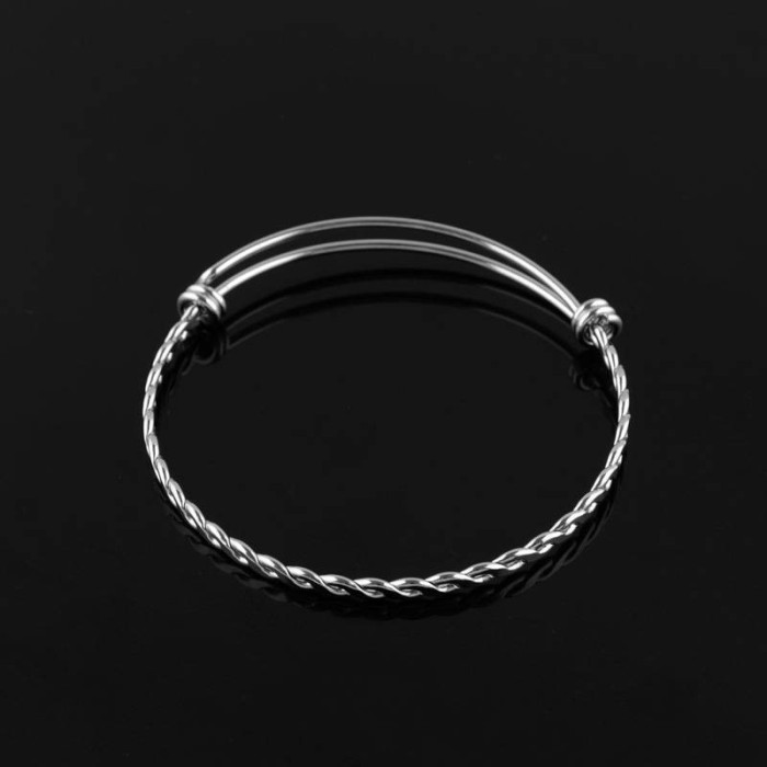 Titanium steel Adjustable Bangle Bracelet - Braided Bangle Bracelet, Expandable Titanium Steel Wire Bracelet