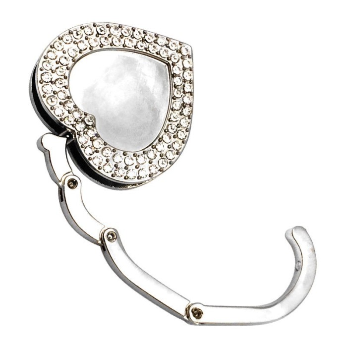 portable bag hanger -High Quality Double row of rhinestone handbag hanger- purse hanger - backpack hanger - travel hanger, Czech Rhinestone