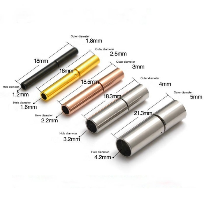 5 PCS Ttanium steel Clasp Leather Cord End Cap, Leather cord Connector Links