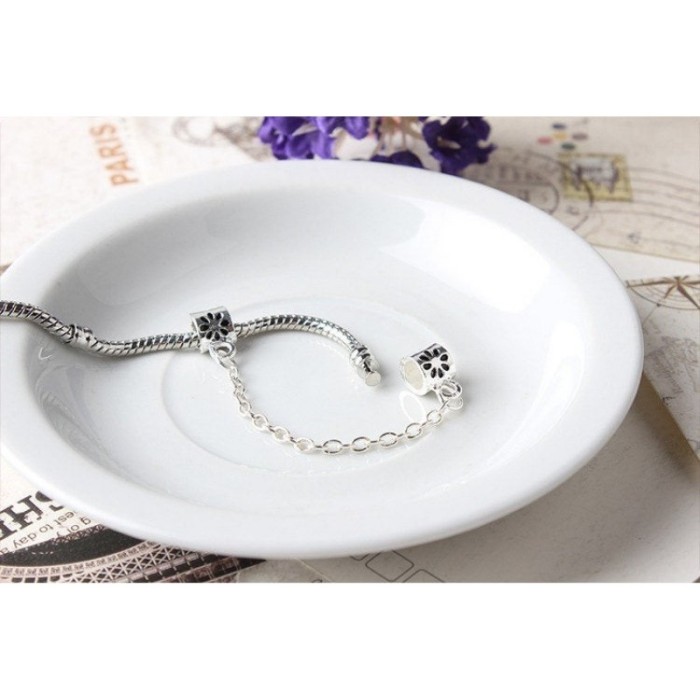 10pcs daisy screw safety chain charm bead European beads, Bead Charms, fits most European charm bracelets bead charm bracelet