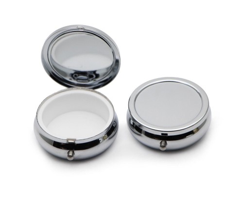 DIY Blank Pill Box- Metal Pill Organizer Travel Pill CaseDIY Compartment Portable Engravable Chrome Purse Jewellery Organizer Containe