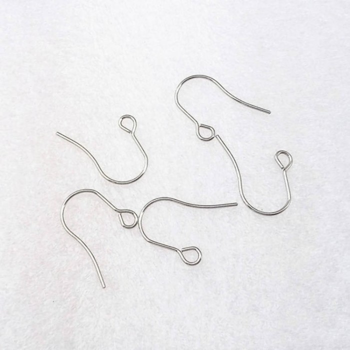 Wholesale 200pcs(100pairs) 316 Stainless steel Earring Hooks -Titanium Kidney Ear Wire- Fish Hook Styl- silver Earring Hooks
