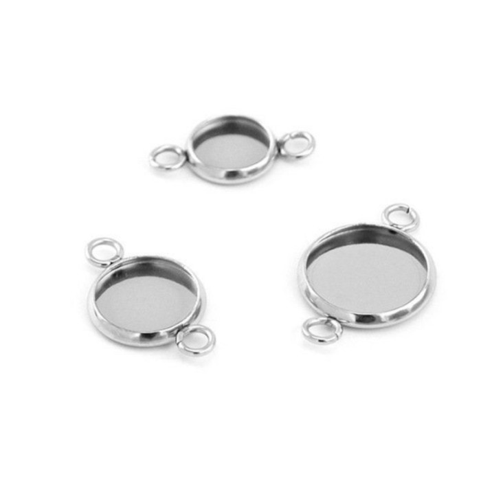 50pcs Stainless steel 18K Gold vacuum plating 10mm 18mm 20mm 25mm 30mm Settings Base, Bezel Blank Base Setting, Round Cabochon Pendant Base
