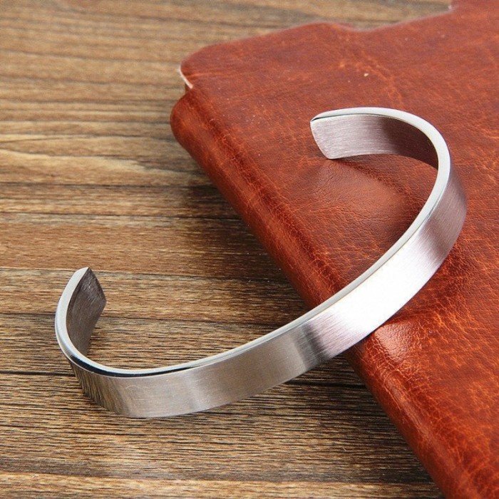 Titanium steel Open Cuff Bangle, Custom Cuff Bracelet, Adjustable Cuff Bracelet,Leather bracelet accessories