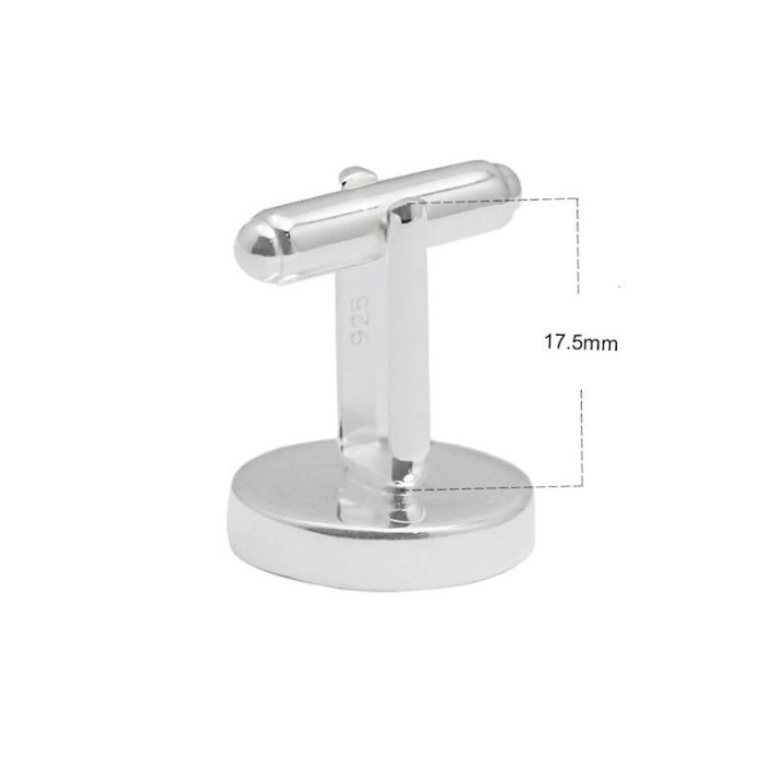 1pairs(2pcs) Silver 925 Cufflinks Blank Jewelry Mens cufflinks Round Base fit 16mm Men dress shirt DIY Cufflinks Handmade