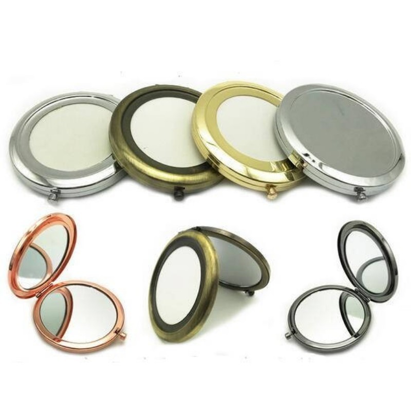10 Kits 70mm Round Blank Pocket Mirror with 58mm epoxy stickers
