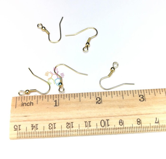 50 pairs(100PCS) 316L Stainless Steel Earring Hooks - Fish Hook Styl-gold Earring Hooks