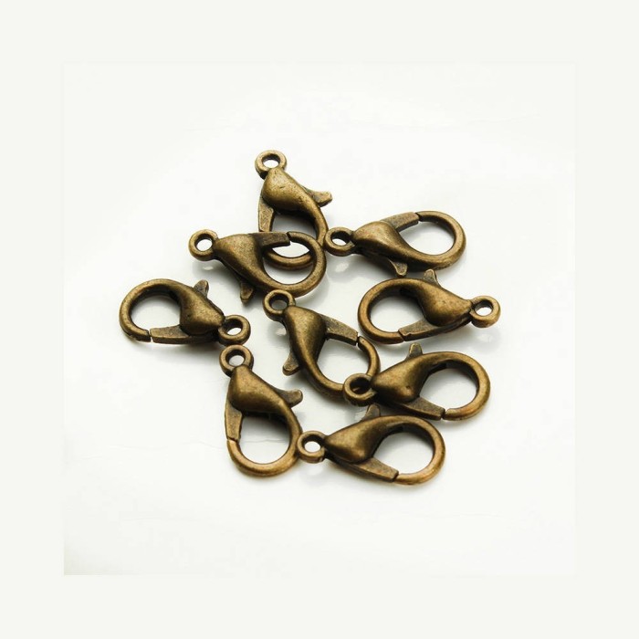 50pcs Antique Bronze Lobster Clasps 6 x 12mm (#3010173)