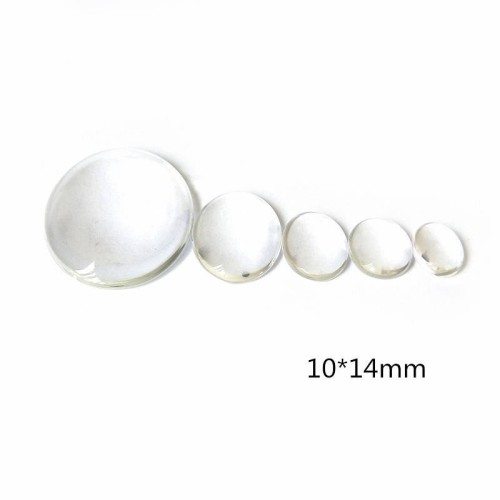 100pcs 10 x 14mm Oval Crystal Clear Glass Cabochon Tiles for base Pendants (3010370)