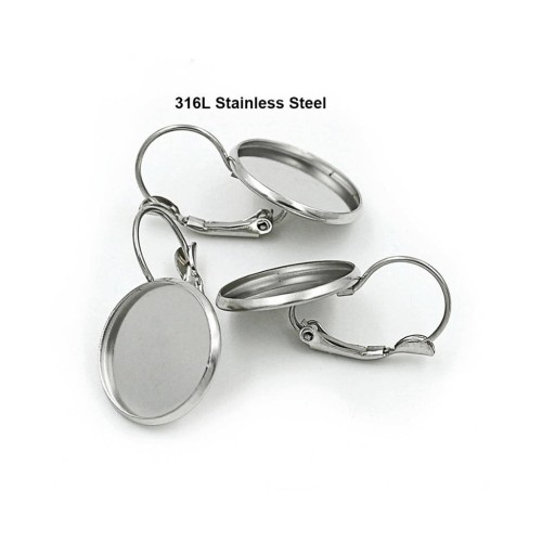 20pcs 6mm 8mm 10mm 12mm 14mm 16mm 18mm 316L Stainless Steel bezel Earring Blanks /earring base, earring base settings