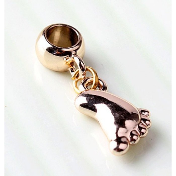 10pcs European beads, Baby footprint Bead Charms, fits most European charm bracelets bead charm bracelet