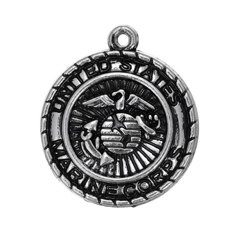 Wholesale 30% OFF 20/100/200PCS United States Marine Corps Charms Silver U.S. Military Char, DIY Findings, Jewelry Making