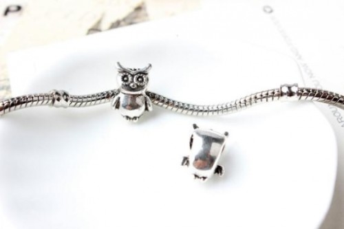 20pcs Owl European beads, Bead Charms, fits most European charm bracelets bead charm bracelet