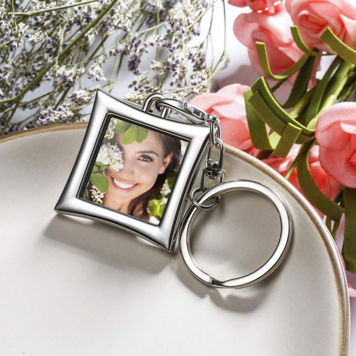 Mini Photo Keychain Set - 3PCs Small Blank Picture Frame Stainless Steel Key Rings Picture holder detachable key chain