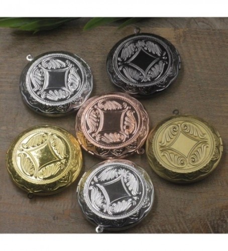2PCS Round Photo Locket 45mm outer size for 30mm settings, Photo Locket Pendant (#5010008)