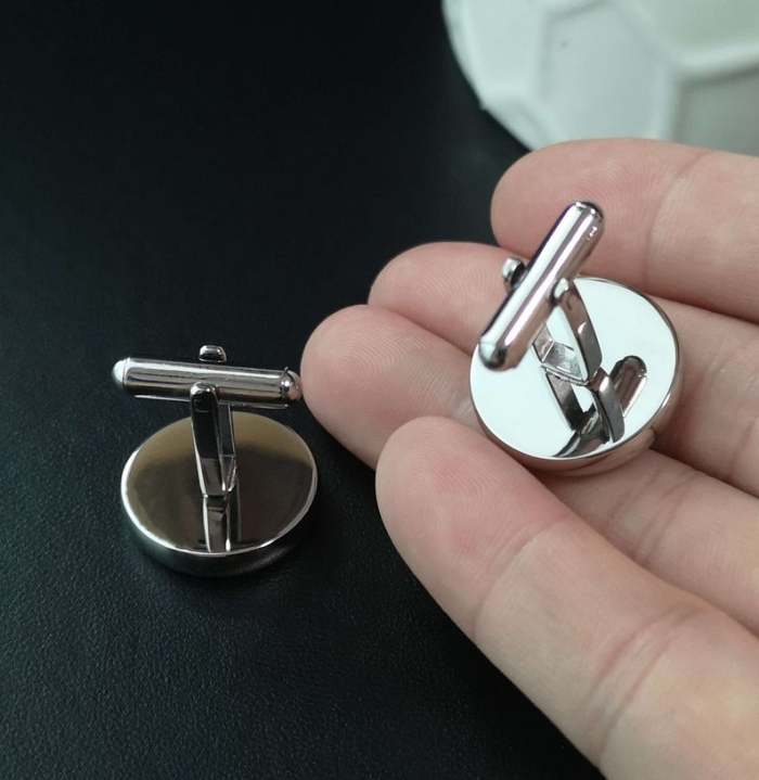 20mm Round cufflinks blank- Titanium steel Wooden Retro Style Cufflinks Mirror polishing,DIY Jewelry,custom cufflinks,Wedding cufflinks