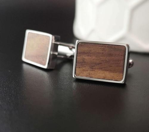 13×18mm rectangle cufflinks blank- Titanium steel Wooden Retro Style Cufflinks  Mirror polishing,DIY Jewelry,custom cufflinks