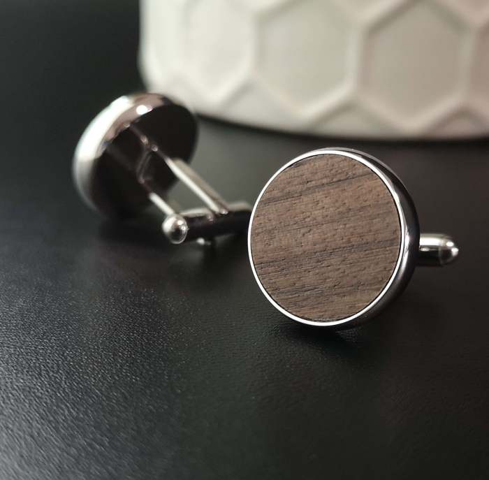 20mm Round cufflinks blank- Titanium steel Wooden Retro Style Cufflinks Mirror polishing,DIY Jewelry,custom cufflinks,Wedding cufflinks
