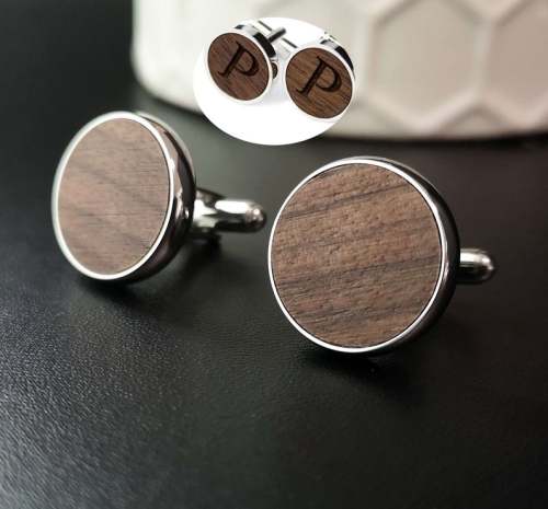 20mm Round cufflinks blank- Titanium steel Wooden Retro Style Cufflinks Mirror polishing,DIY Jewelry,custom cufflinks,Wedding cufflinks
