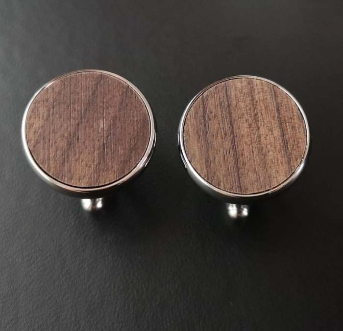 20mm Round cufflinks blank- Titanium steel Wooden Retro Style Cufflinks Mirror polishing,DIY Jewelry,custom cufflinks,Wedding cufflinks