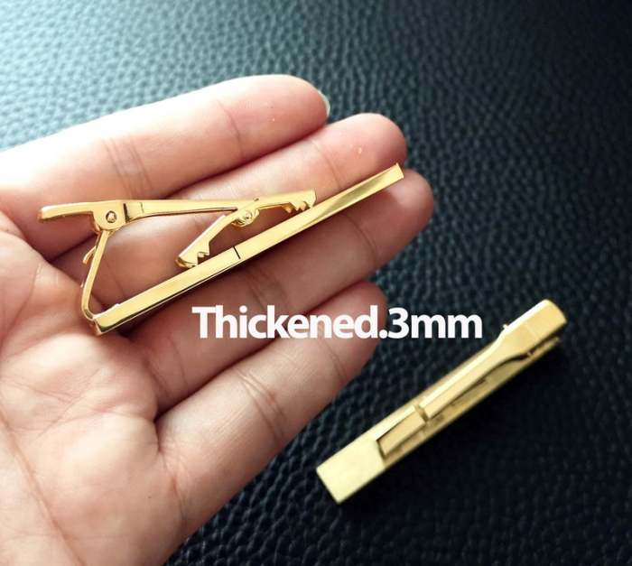 Titanium steel Thicken Tie clip 24K vacuum plating clips blank- High Quality Mirror polishing Tie clips base,DIY Jewelry,custom Tie clips