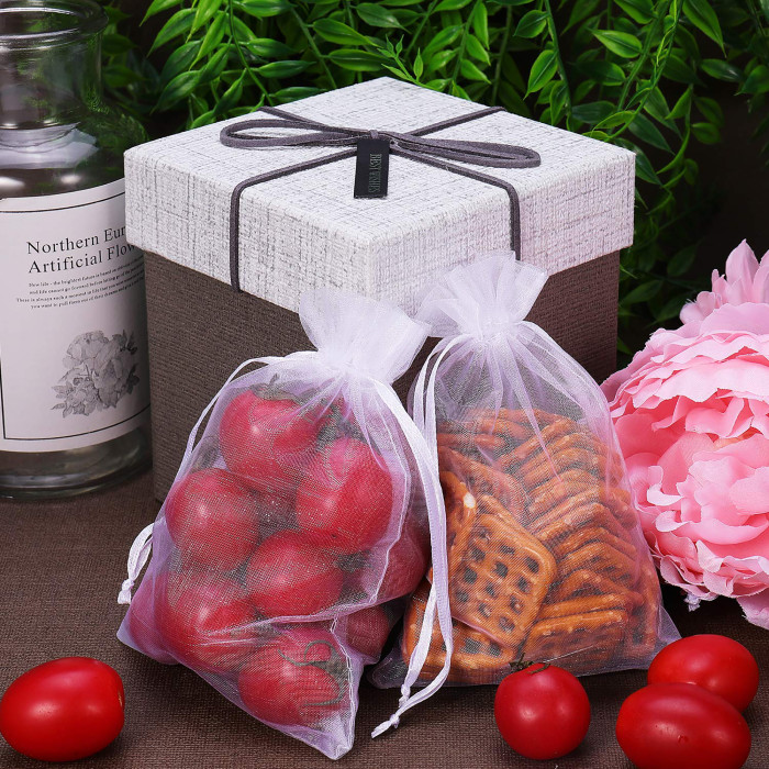 100 Pieces Assorted Color Organza Drawstring Pouches Candy Jewelry Party Wedding Favor Present Bags,Organza Gift Bags with Drawstring