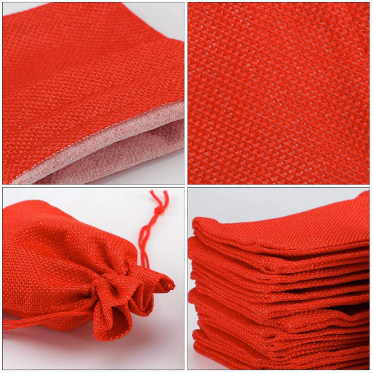 10 Burlap Bags with Drawstring Gift Bags Jewelry Pouches Sacks for Wedding Party and DIY Craft