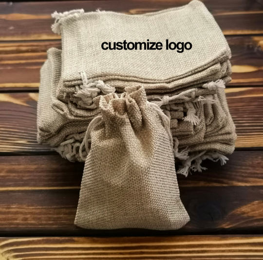 Burlap Bags with Drawstring, Gift Bag Jewelry Pouches for Wedding and Party Favors, DIY Craft,can customize logo