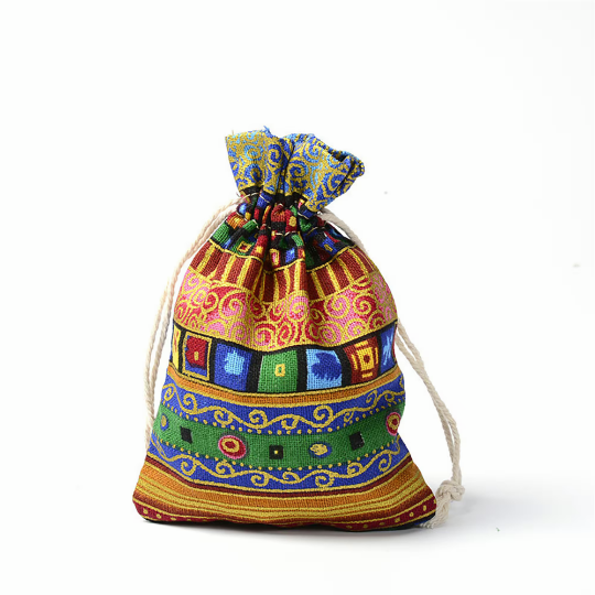 Cotton linen Drawstring Bags|Small Guatemalan Fabric Pouches|Colorful Ethnic Pouch|small jewellery pouches|Cinco de Mayo Party Favor Bags
