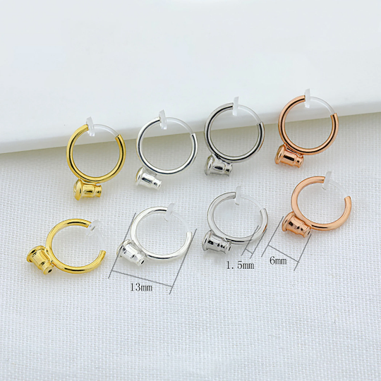 Invisible and painless Earring Converters with ear pads,18K Plating,Pierced to Not Pierced,Change Earring Post to Non-Pierced Clip-Ons