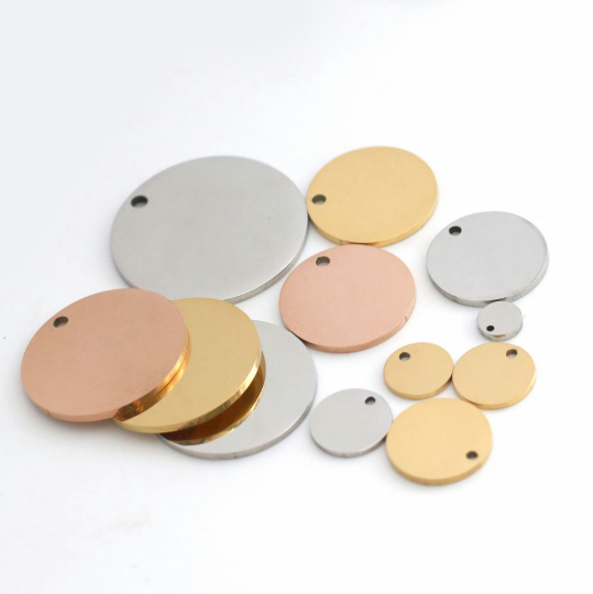 Copy 1.5mm Thick Stamping Blank Charms|18mm 25mm 30mm Flat Round 304 Stainless Steel Blank Stamping Tag Pendants for Jewelry Making