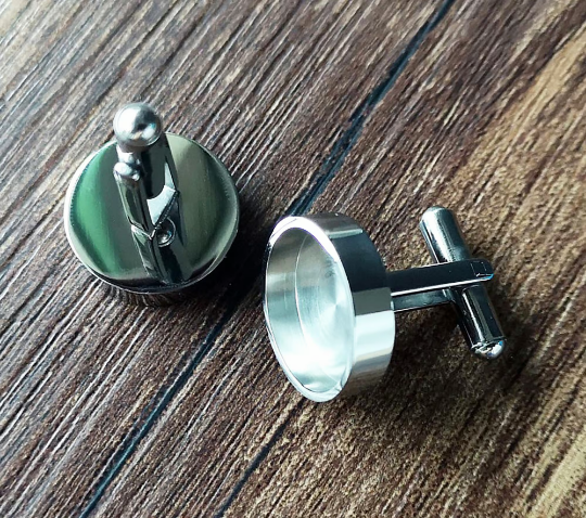 cufflinks bezel,Thicken Titanium steel,Mirror polishing,Resin DIY,Wedding cufflinks  cufflink base,DIY Jewelry,Resin Crafts making